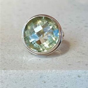 .925 Amazing Green Amethyst Ring - Size 4